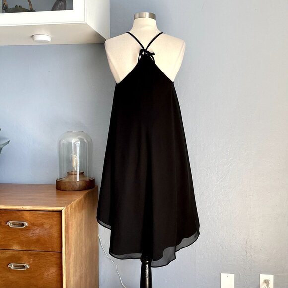 Label Ritu Kumar Black Gold Beaded Swing Mini Dress Flowy Trapeze - Picture 3 of 7